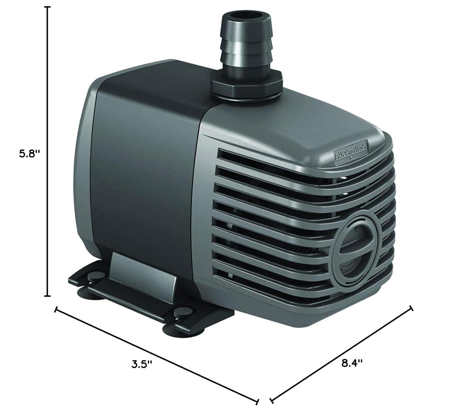 Hydrofarm Active Aqua AAPW400 24-Watt 400 GPH Submersible Indoor/Outdoor Hydroponic Aquarium Pond Water Pump with 6ft Power Cord for 40 Gal Reservoirs