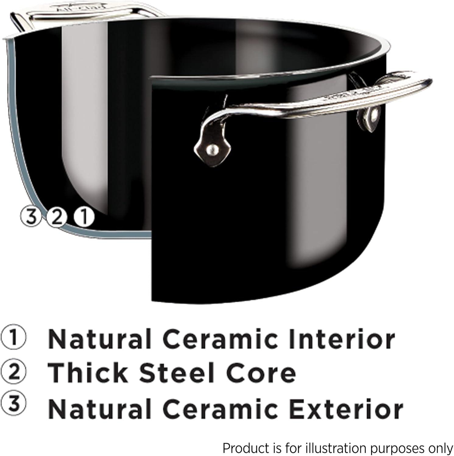 Onyx Black Ceramic and Steel 4-Quart Soup Pot