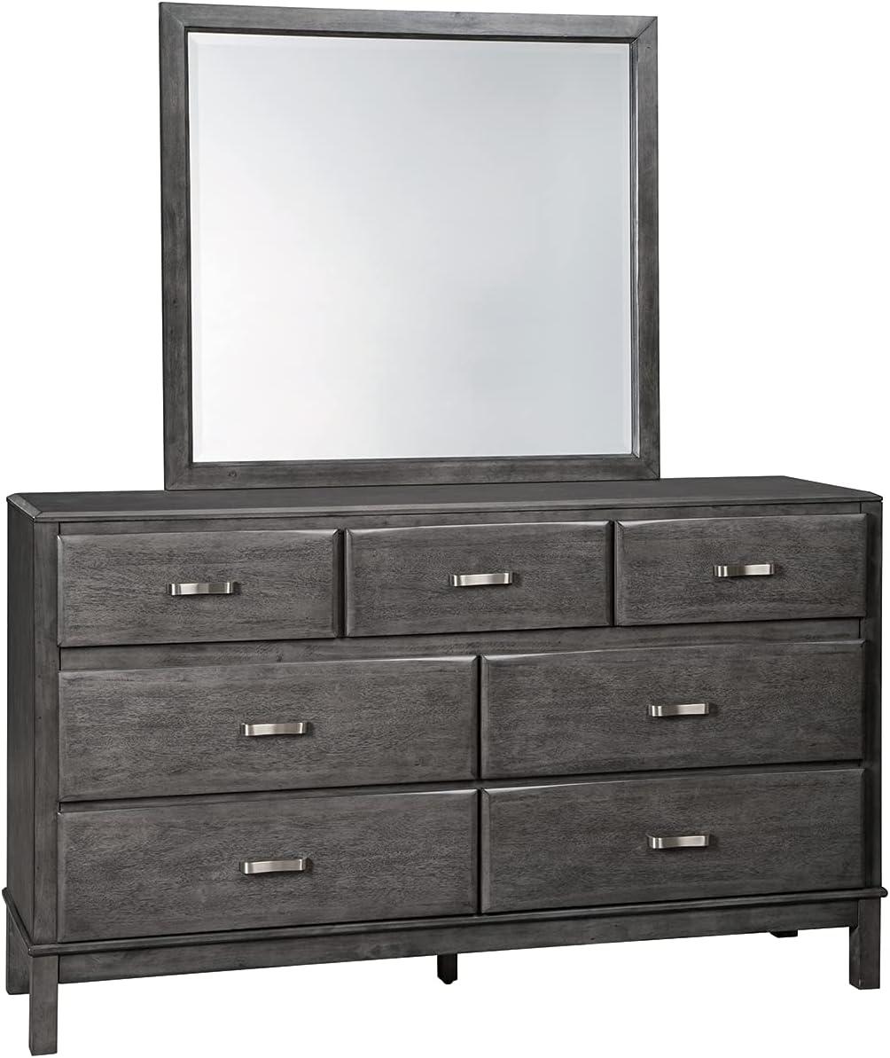 Geovonni 7 Drawer 64" W Double Dresser with Mirror