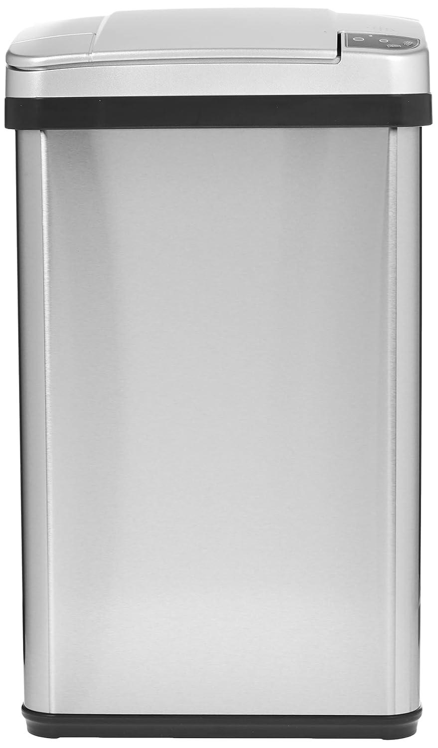 iTouchless Sensor Bathroom Trash Can with AbsorbX Odor Filter and Fragrance 4 Gallon Silver Stainless Steel