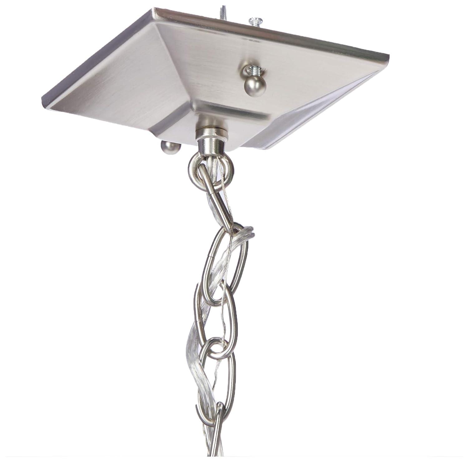 Progress Lighting, Clifton Heights, 1-Light Mini-Pendant, Brushed Nickel, Etched Square Glass Shade