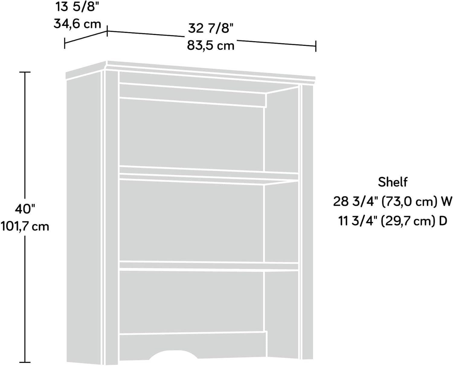 Emery Oak Adjustable Library Hutch with Two Shelves