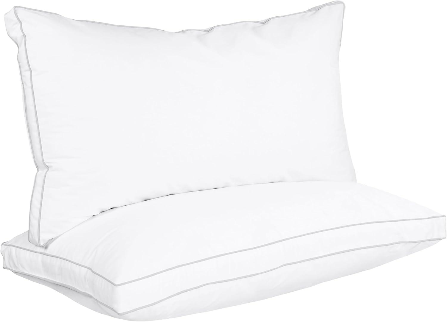 DLD Bed Pillows for Sleeping King Size (White), Set of 2, Cooling Hotel Quality, Gusseted Pillow for Back, Stomach or Side Sleepers