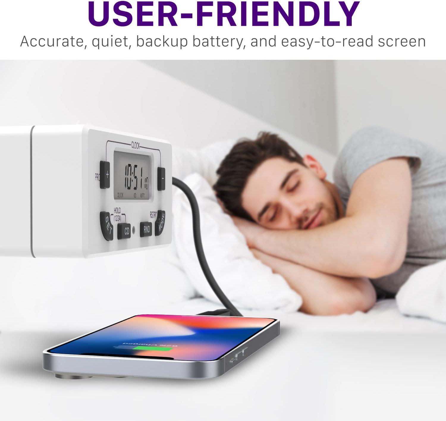 Fosmon Timer for Outlet, [ELT Listed] Light Timer for Lamps Indoor, Timer Outlet For Electrical, Programmable with 10 Program