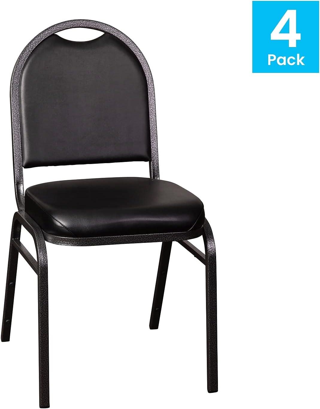 Commercial Dome Back Stacking Banquet Chairs with Metal Frames