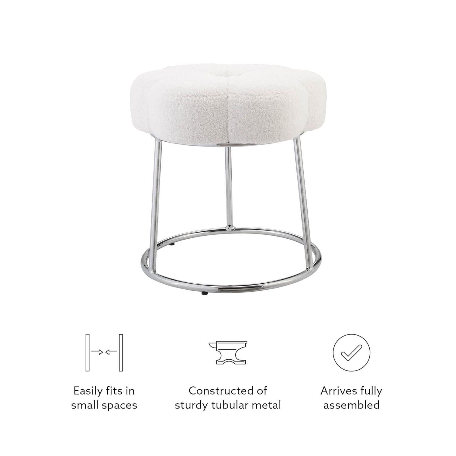 Ciara Flower Cushioned Vanity Stool