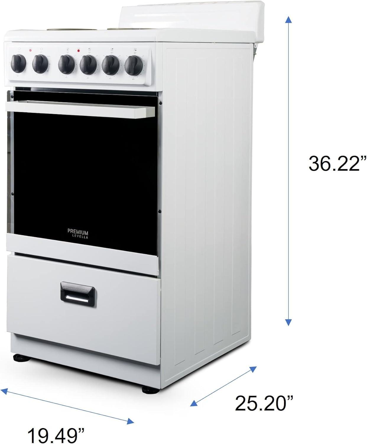 Premium Levella 20" 2.2 Cubic Feet Smart Electric Free Standing Range with 4 Burners