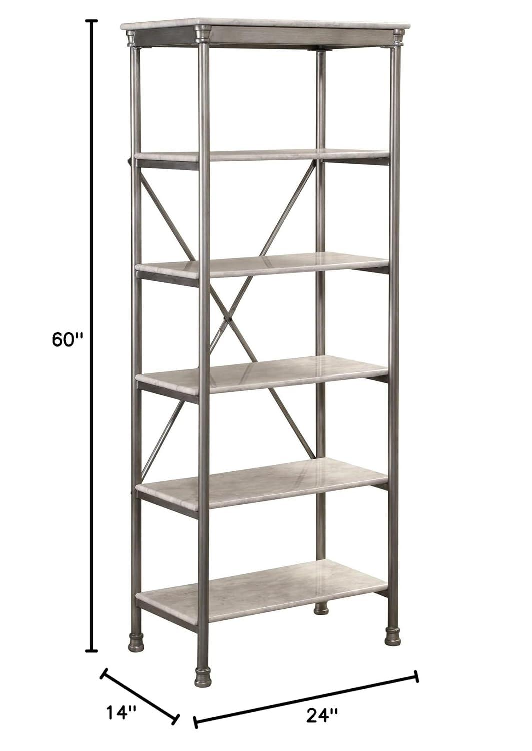 Homestyles Orleans Stainless Steel Six Tier Shelf in Gray
