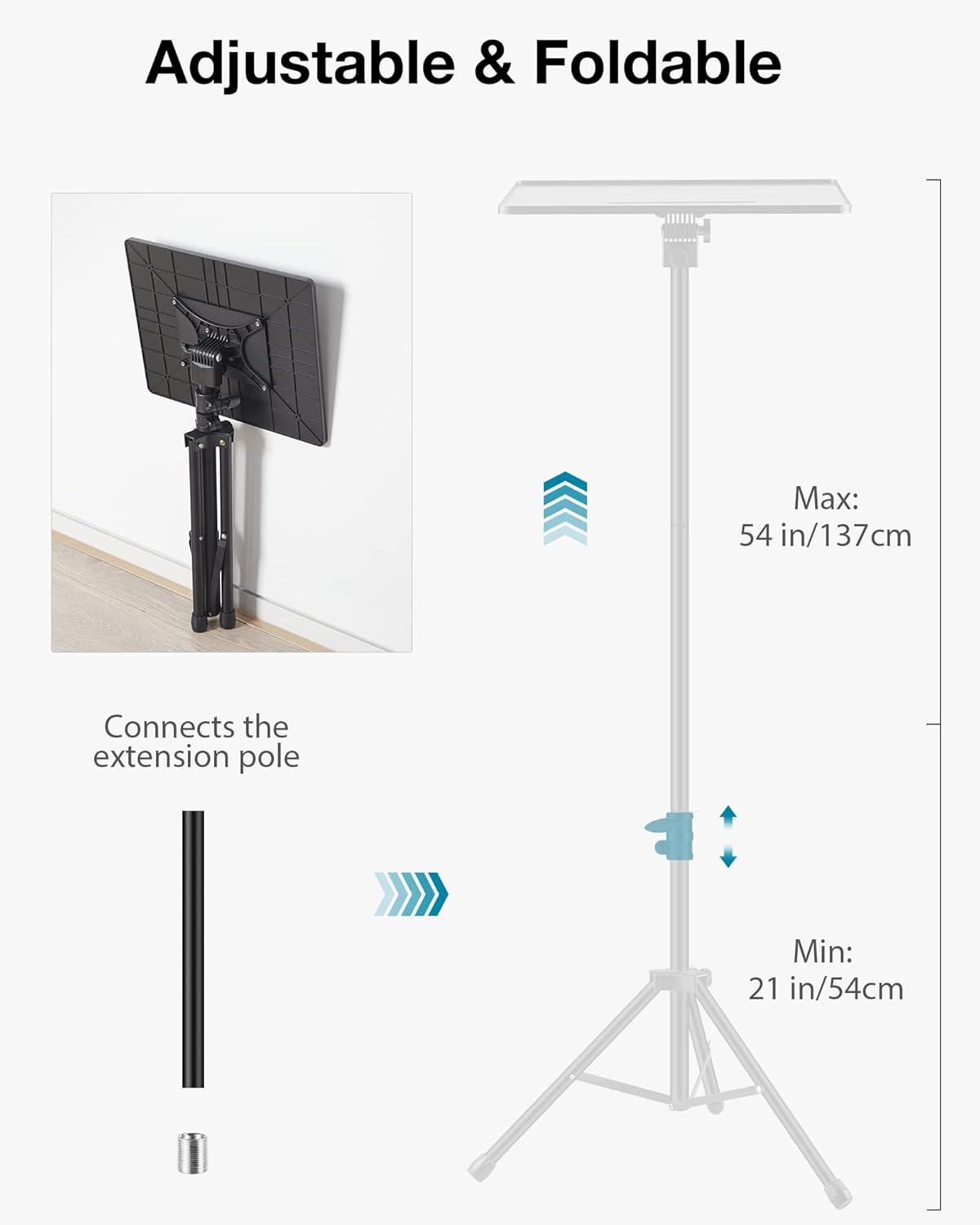 InnoGear Projector Stand Tripod, 21" to 38" Height Adjustable Portable Laptop Tripod Stand Music Stand Projector Tripod for Outdoor Office Home Stage Studio Podium Computer DJ Racks