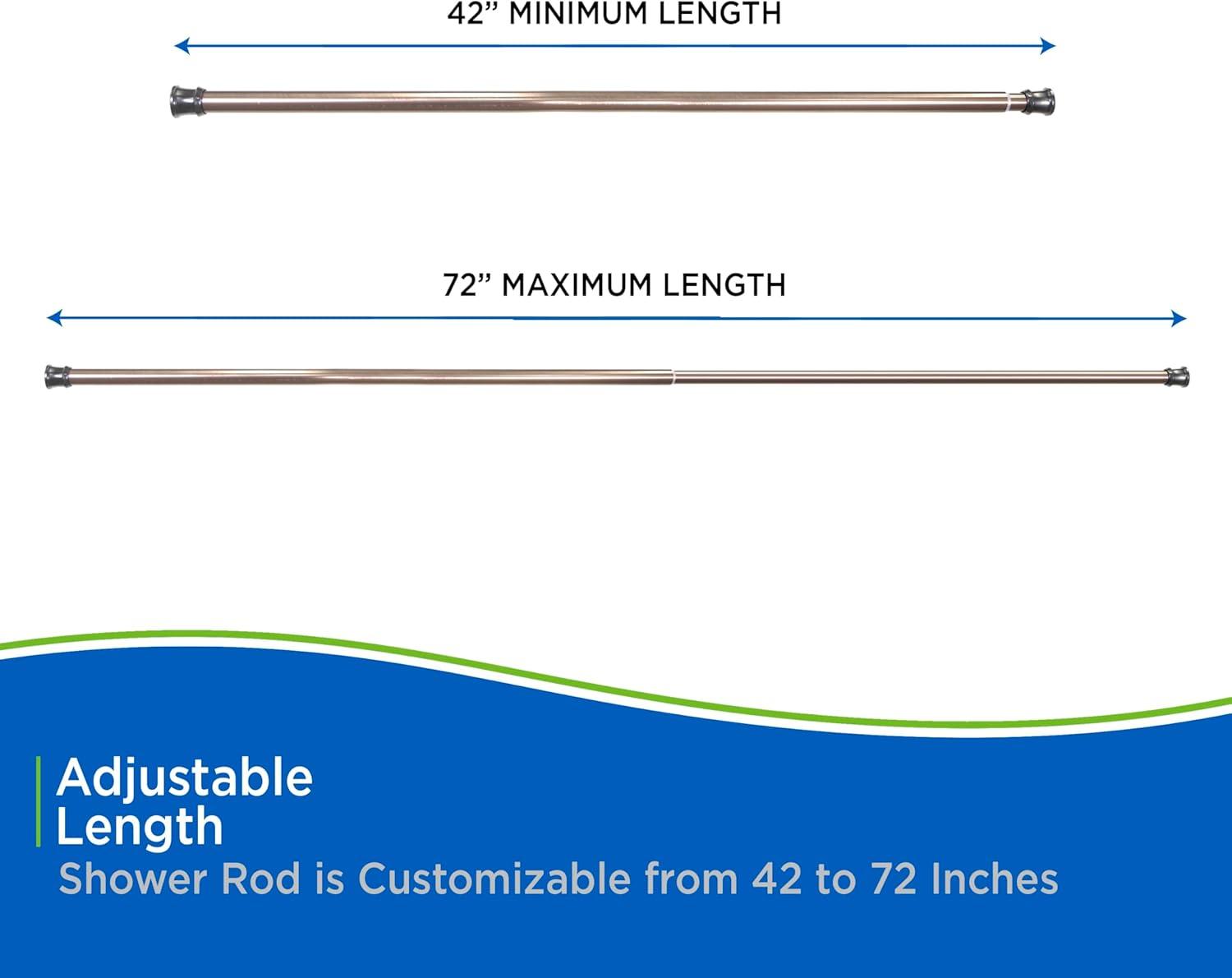 Kenney Twist & Fit Kenney Twist & Fit No Tools Tension Shower Curtain Rod, 42-72"