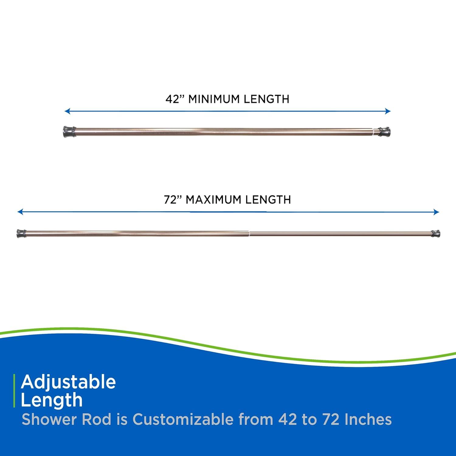 Kenney Twist & Fit Kenney Twist & Fit No Tools Tension Shower Curtain Rod, 42-72"