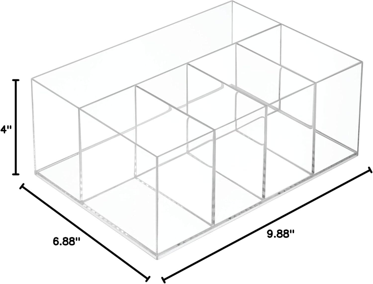 iDesign 5 Compartment Plastic Bathroom Storage Organizer, the Clarity Collection, Clear