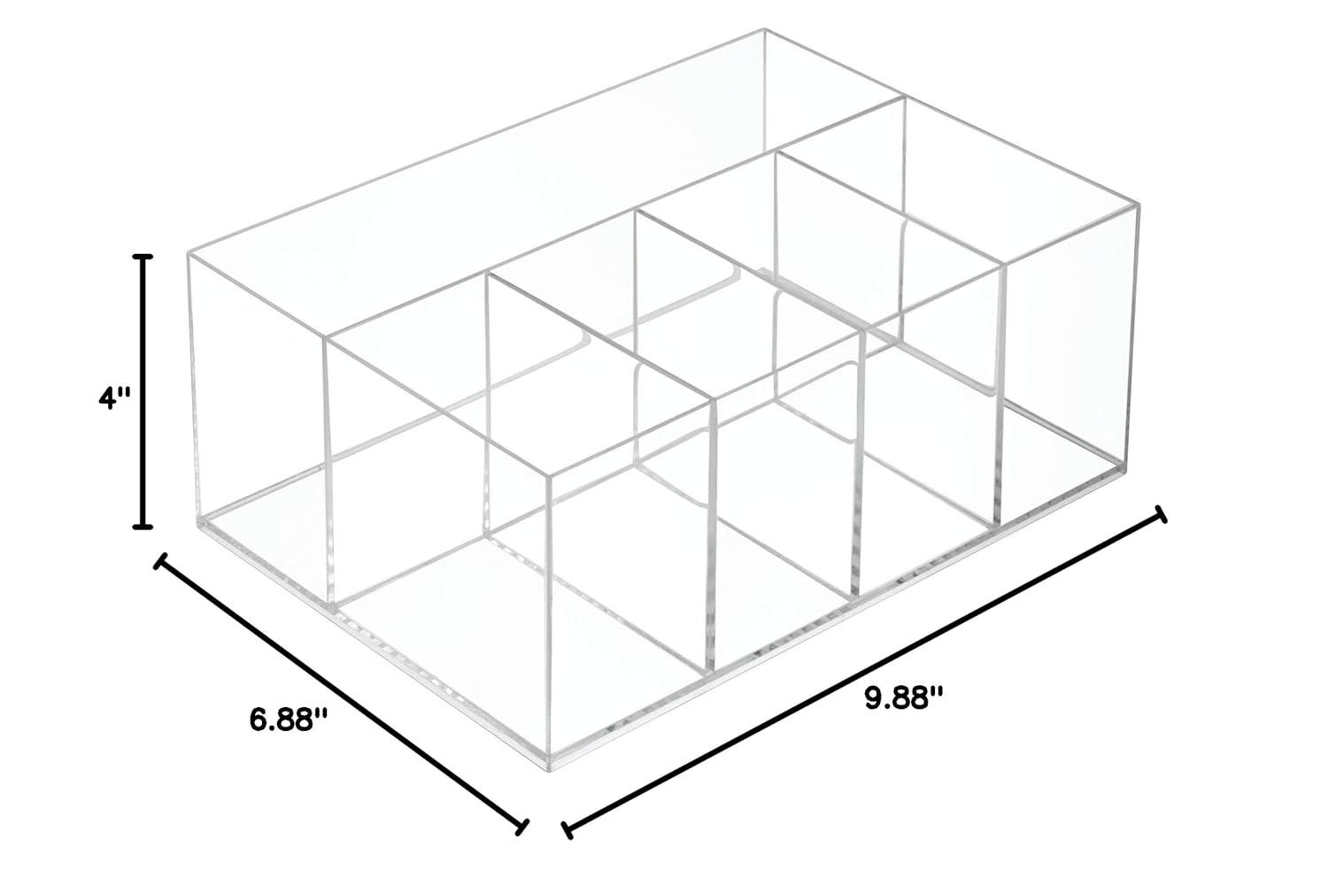 iDesign 5 Compartment Plastic Bathroom Storage Organizer, the Clarity Collection, Clear