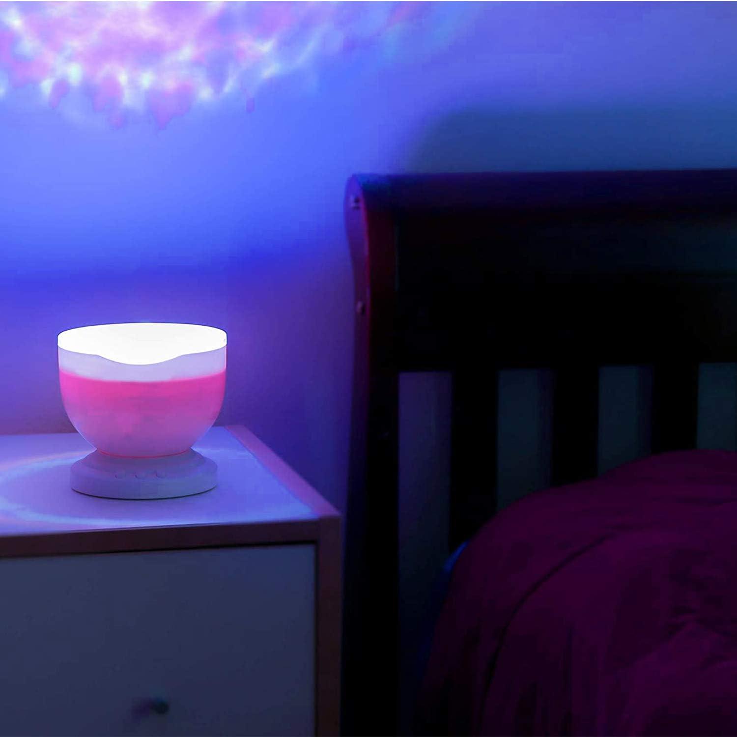 White Ocean Wave LED Night Light Projector with Speaker