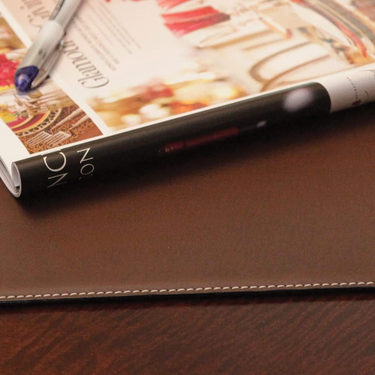 Brown 17 x 12 Leatherette Square Corner Placemat