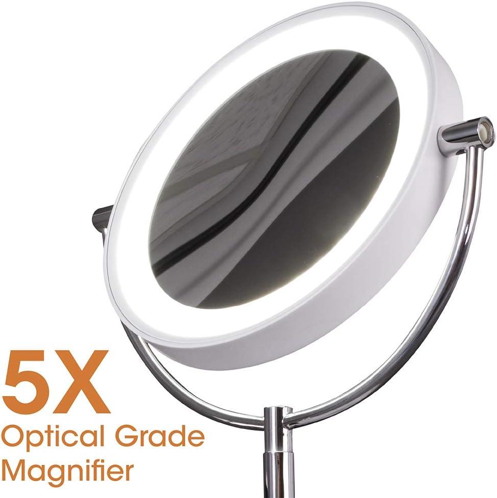 ClearSun LED Countertop Makeup Mirror with Wireless Charging