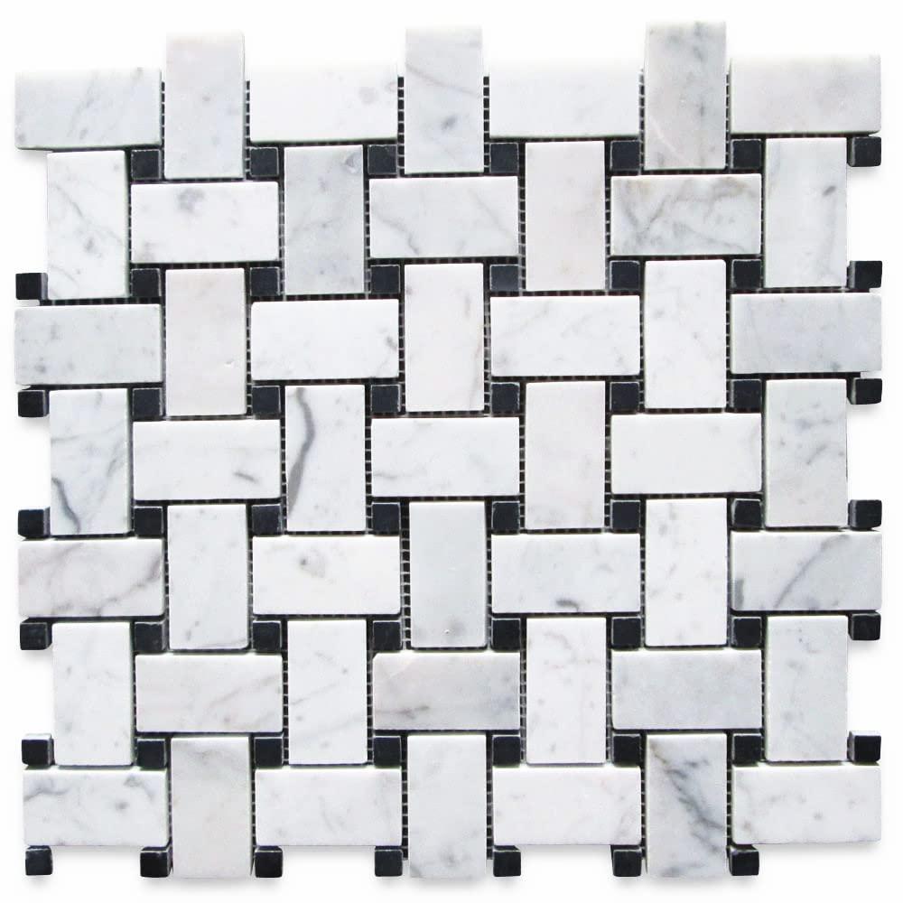 12" x 12" Marble Basketweave Mosaic Wall & Floor Tile