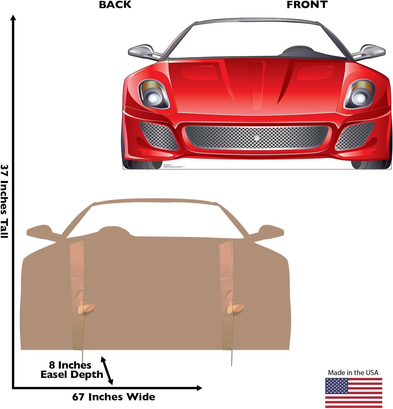 Life-Size Red Sports Car Cardboard Standup Decor