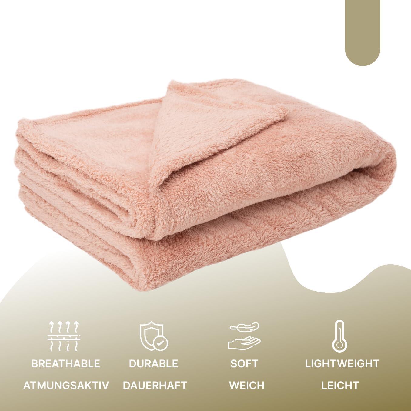 English Home Terracotta Fleece Throw, 51" x 67"