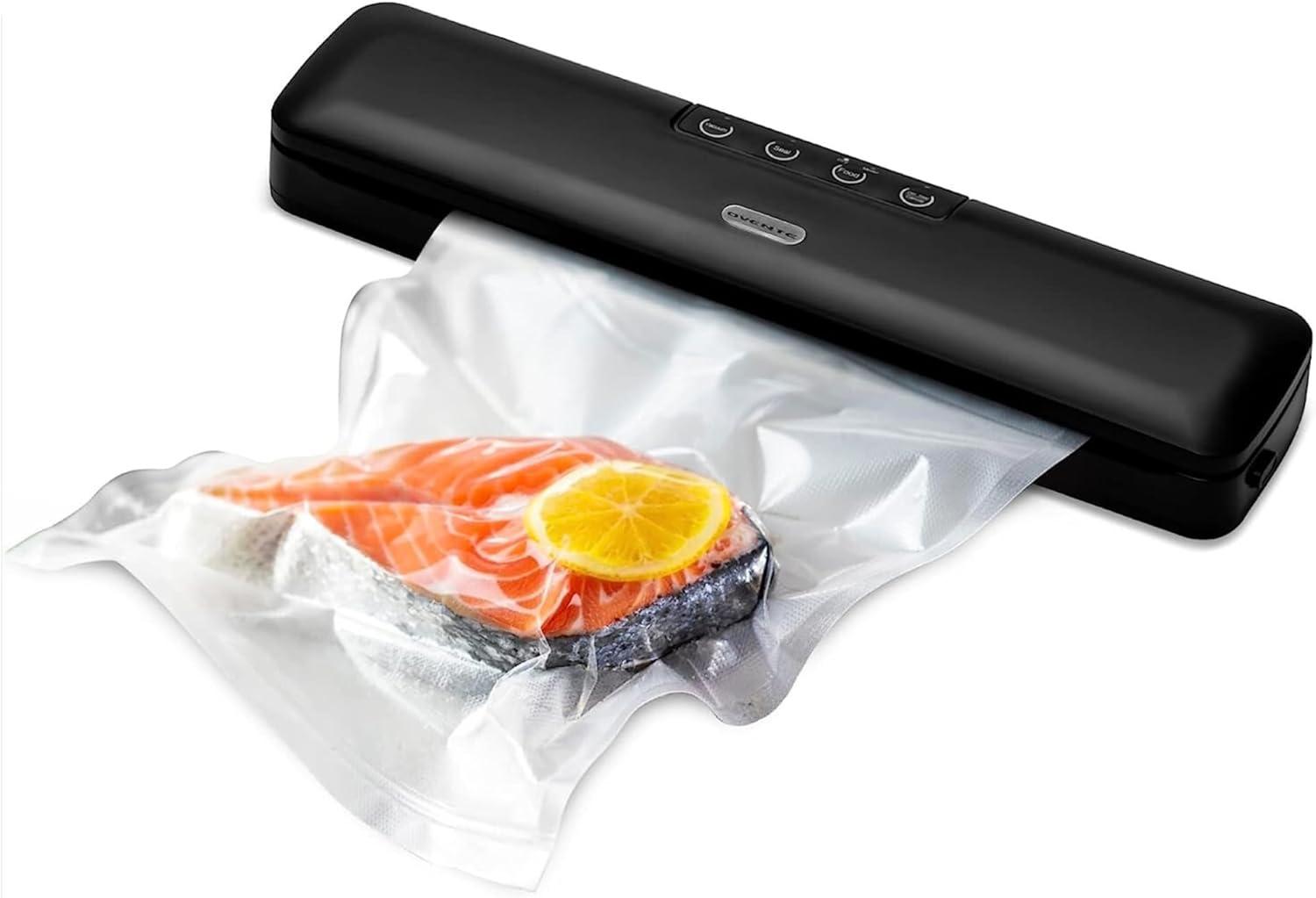 Ovente Ovente Automatic Vacuum Sealer Machine With Sealing Bags And Tube, Black Sv2906B