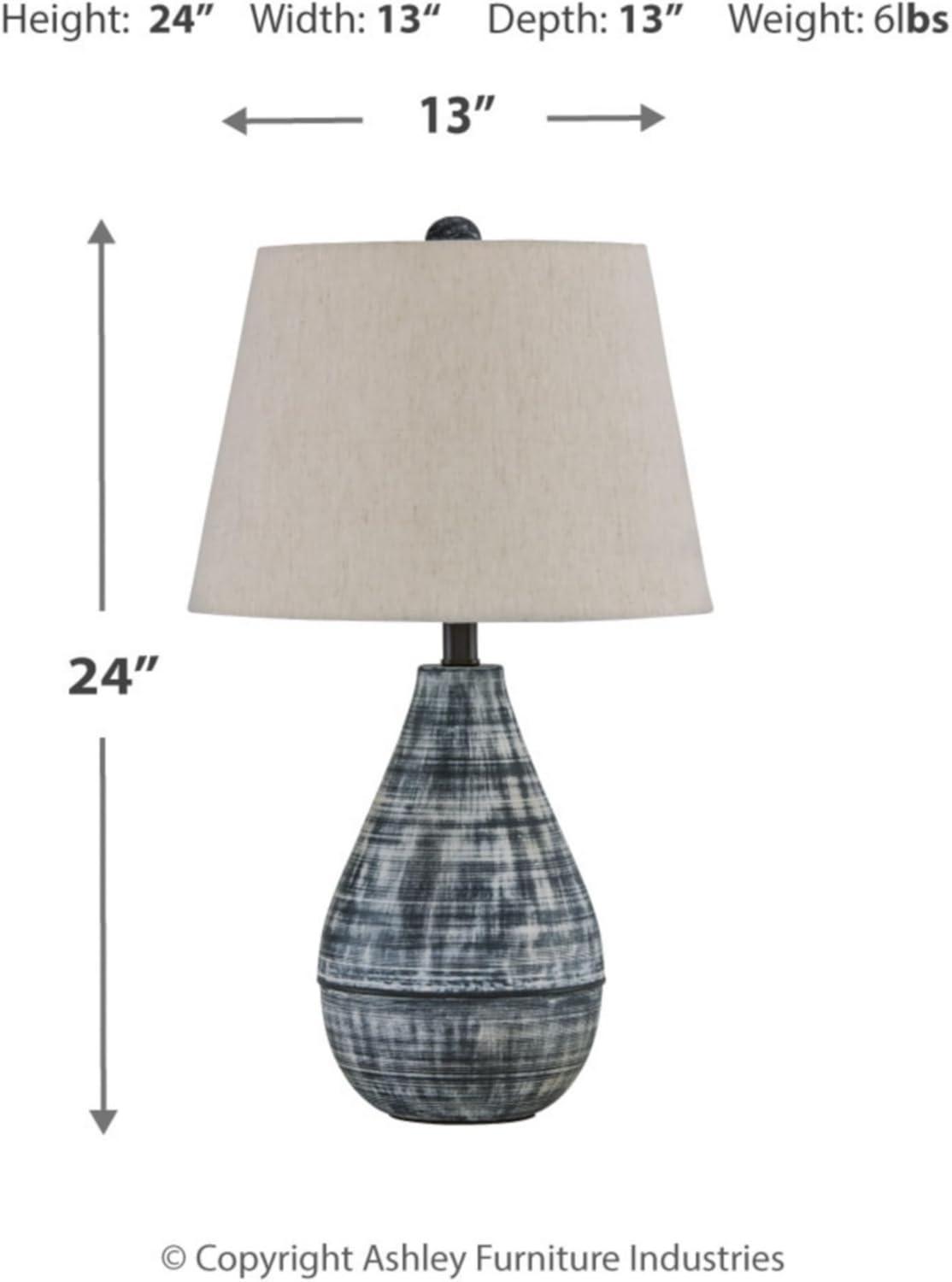 Antiqued Black and Taupe Metal Table Lamp Set