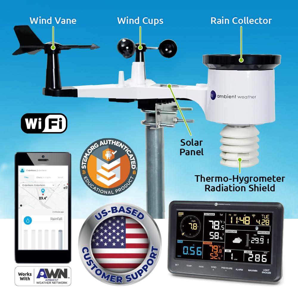 17'' Solar Powered Wireless Outdoor Weather Station