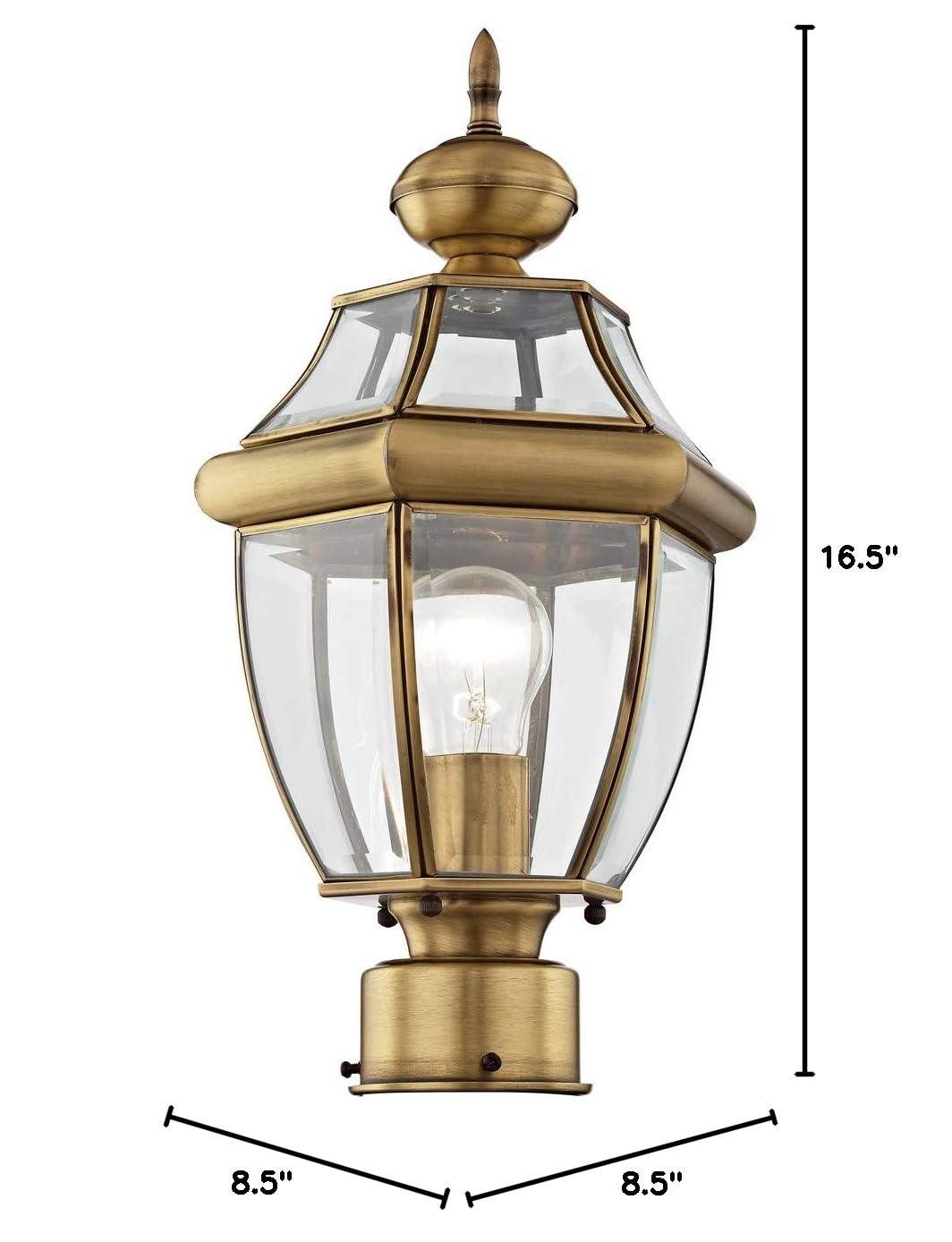 Livex Lighting Monterey 1 - Light Post Light in  Antique Brass