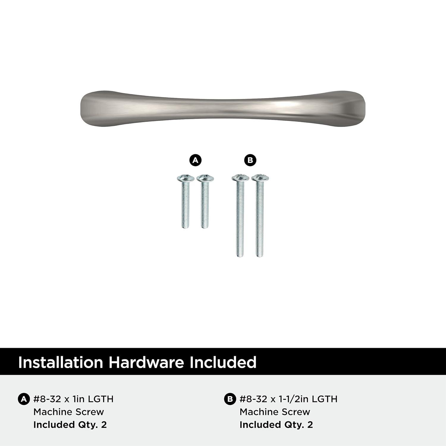 Satin Nickel 3-Inch Brushed Cabinet Pull with Mounting Hardware