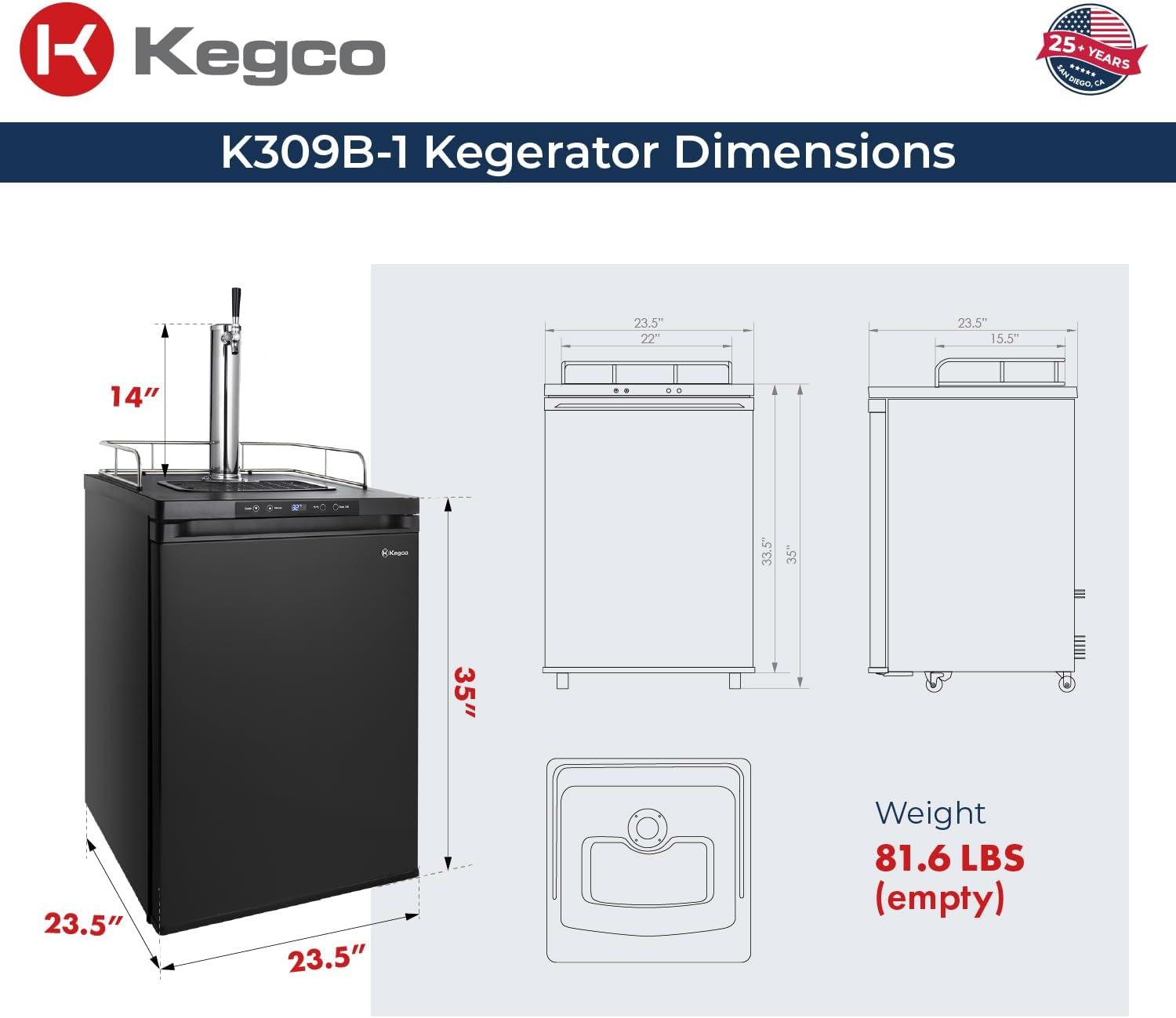 Kegco Kegco Single Tap Freestanding Kegerator with Adjustable Temperature
