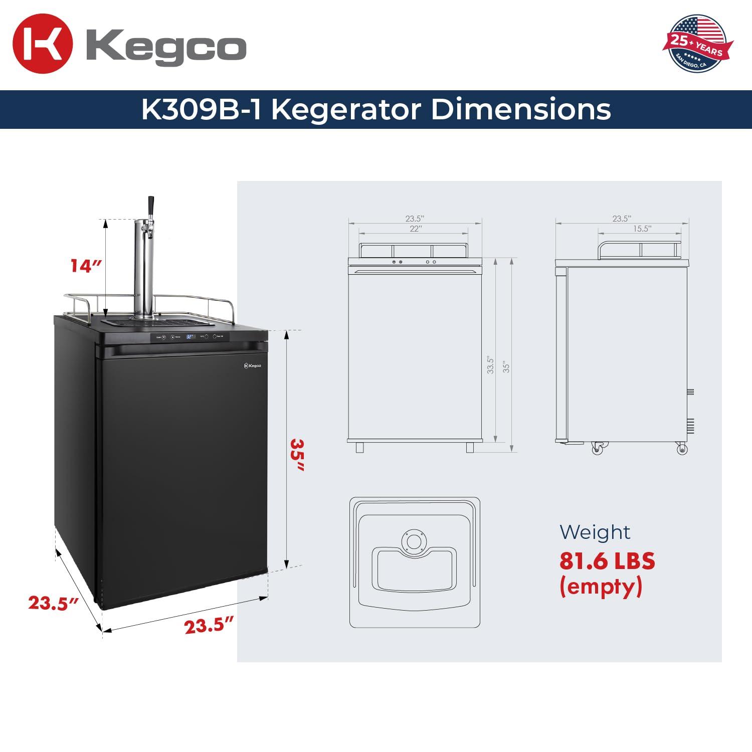 Kegco Kegco Single Tap Freestanding Kegerator with Adjustable Temperature