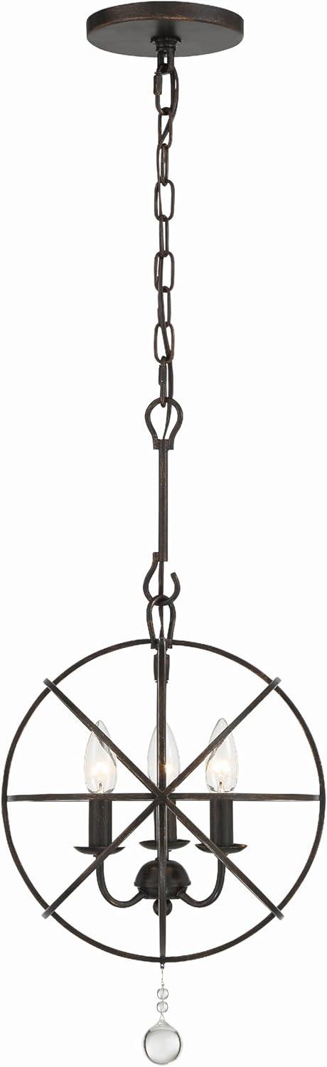 Crystorama Lighting - Three Light Mini Chandelier - Mini Chandelier - Solaris -