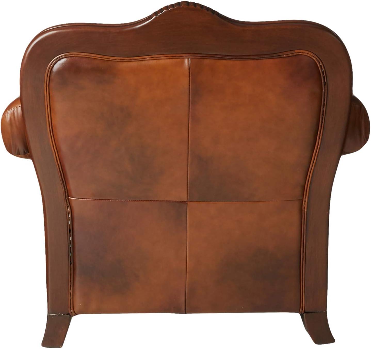 Victoria Rolled Arm Chair Tri-tone and Brown