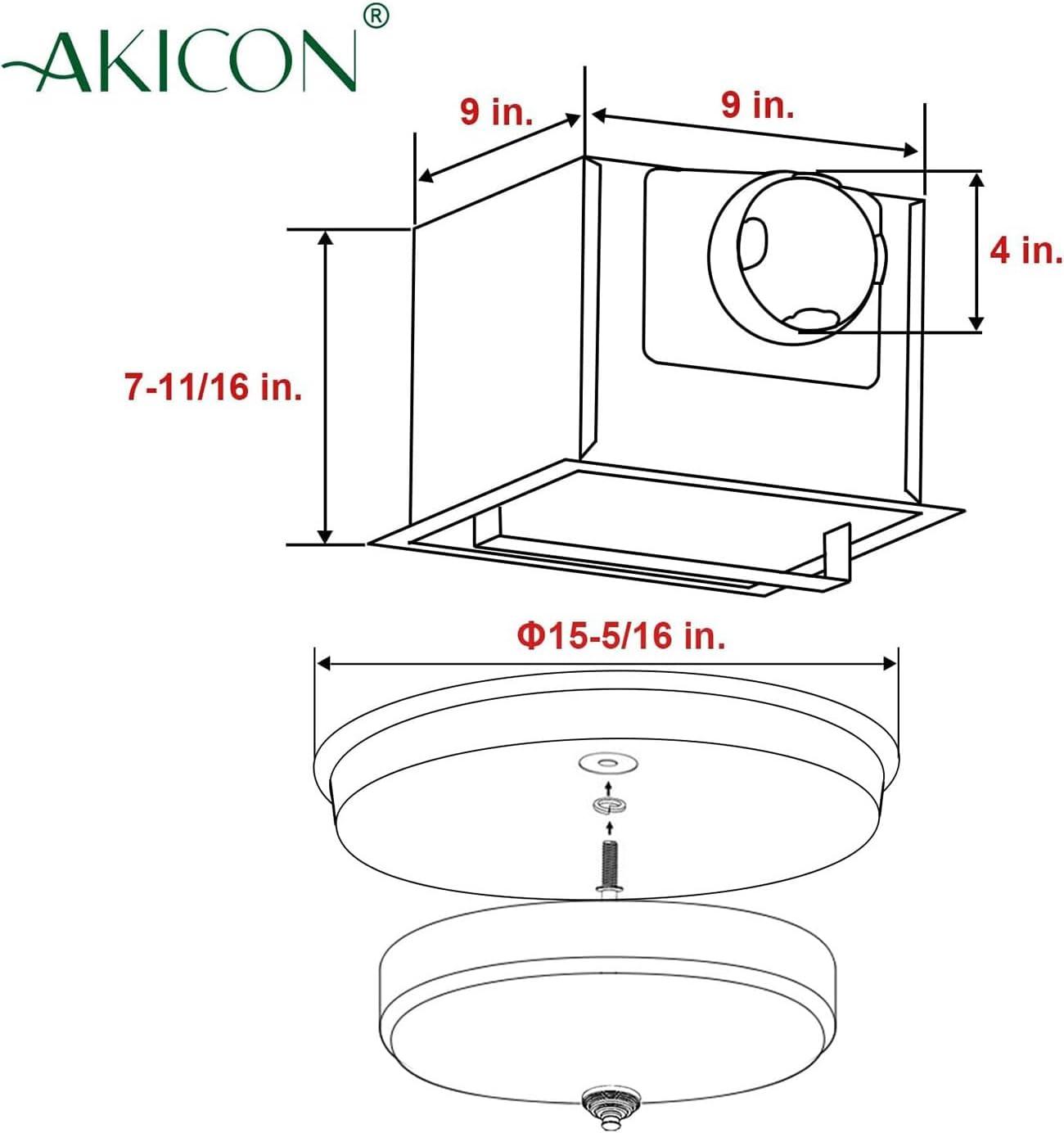 Exhaust Fan, Ultra Quiet 110 CFM 1.5 Sones Ventilation Exhaust Bathroom Fan with Light and Nightlight, 3 Years Warranty Oil Rubbed Bronze