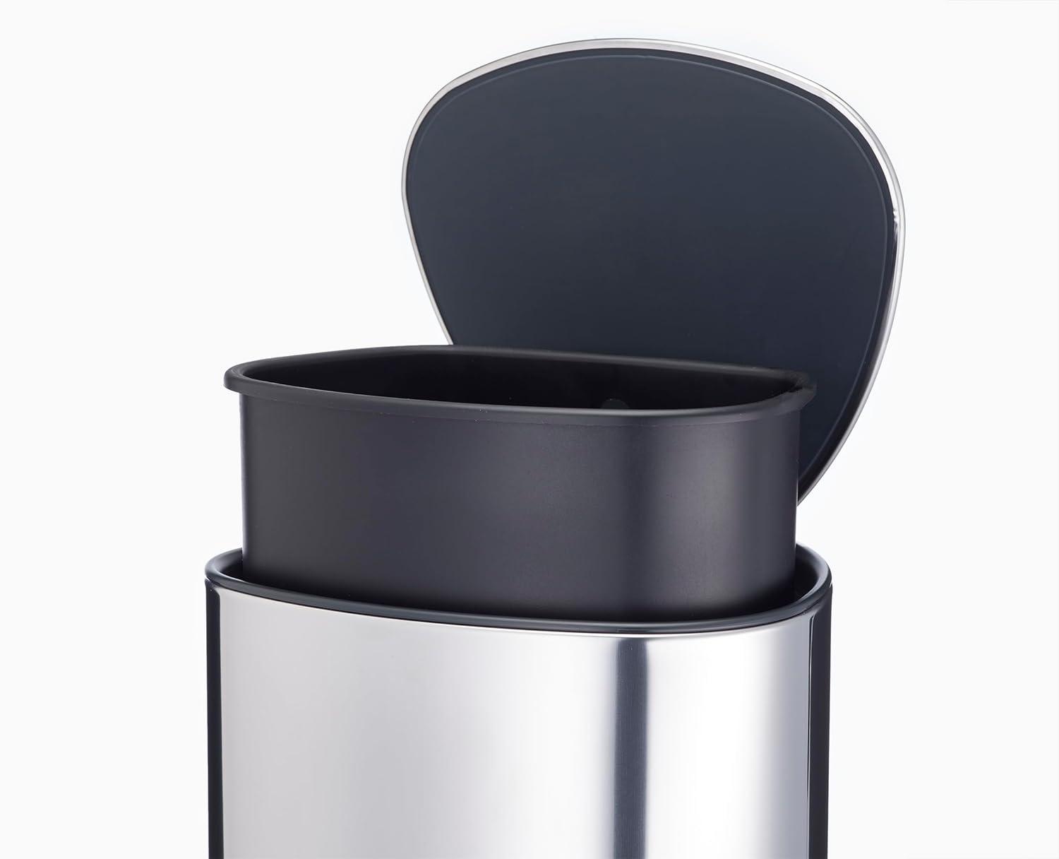 Joseph Joseph Easystore Luxe Stainless Steel 5L Step Trash Can with Integrated Liner Storage