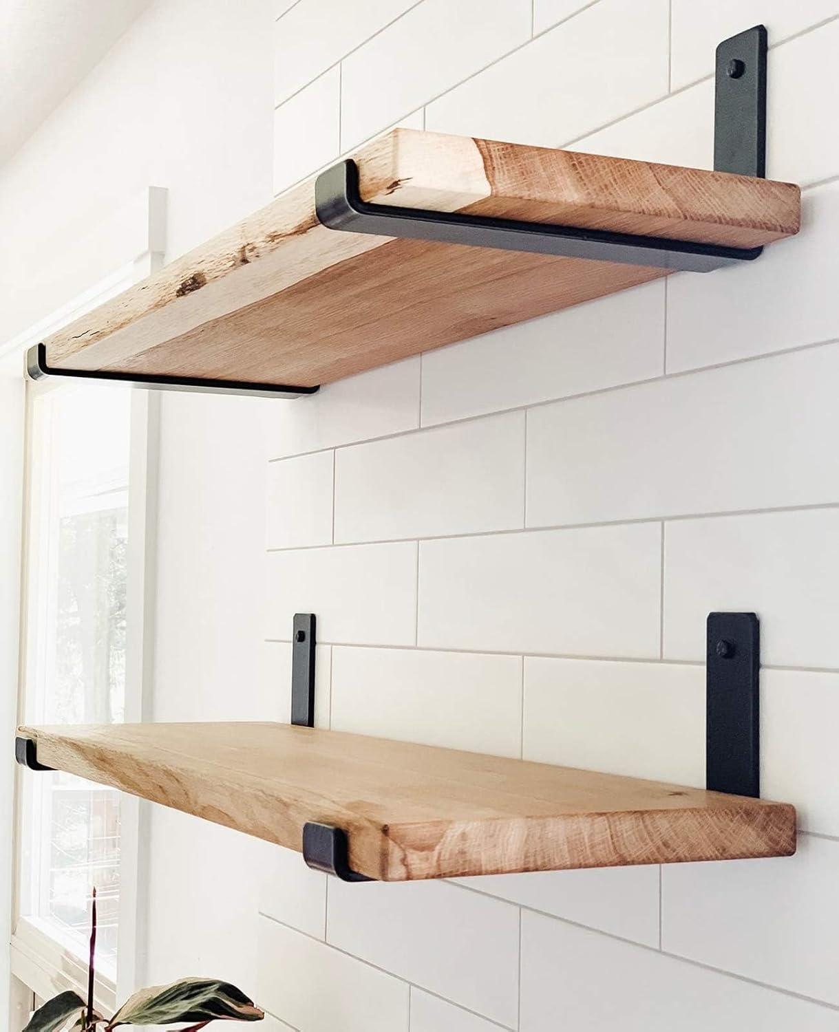 LEOPO 12 inch Shelf Bracket for DIY Floating Shelf, 1/5 inch Thick Heavy Duty Bracket, 4-Pack, 11.25” x 6” x 1.5”