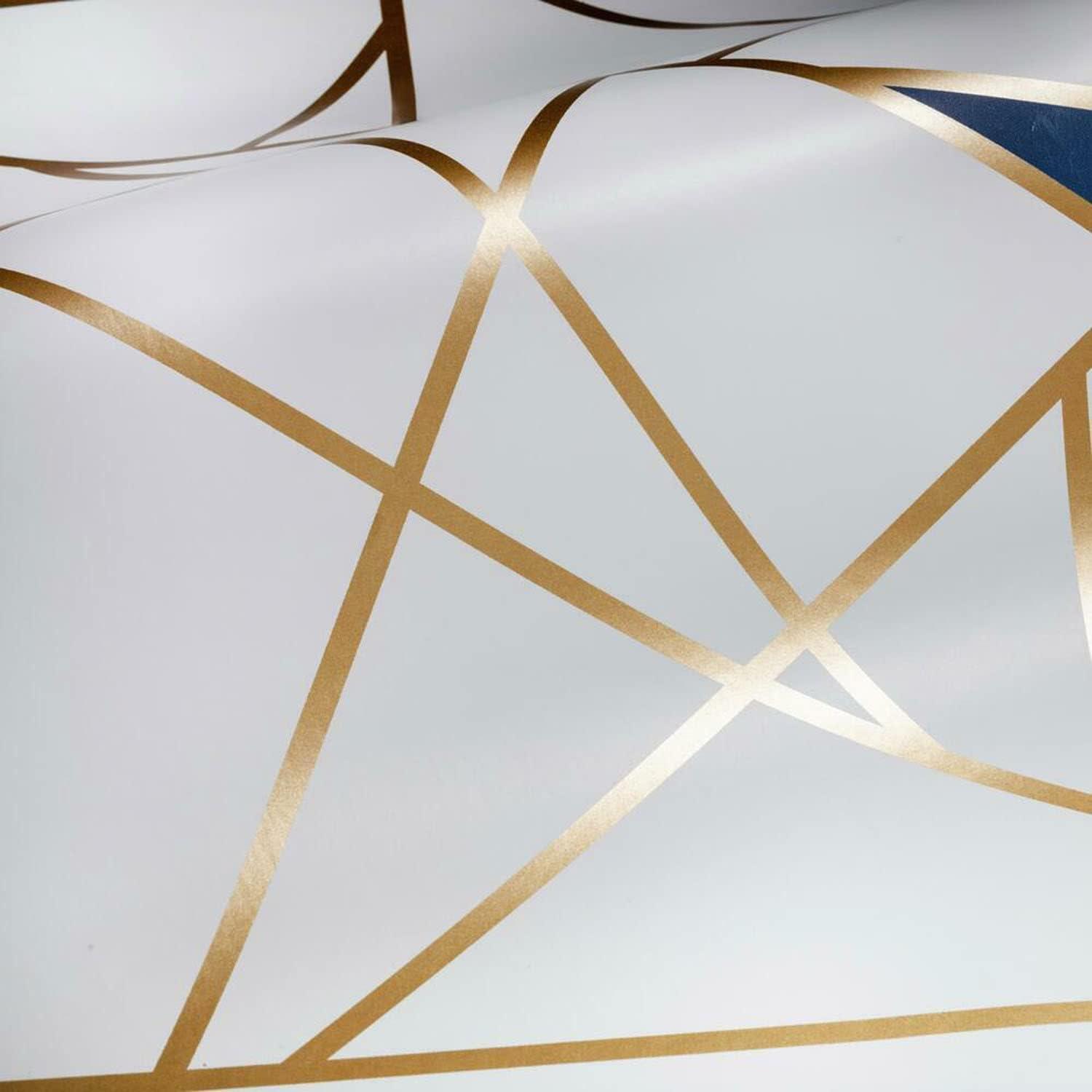 RoomMates Fracture Gold Peel and Stick Wallpaper: Removable Vinyl, Geometric Abstract, Modern Decor, 28.18 Sq Ft Coverage