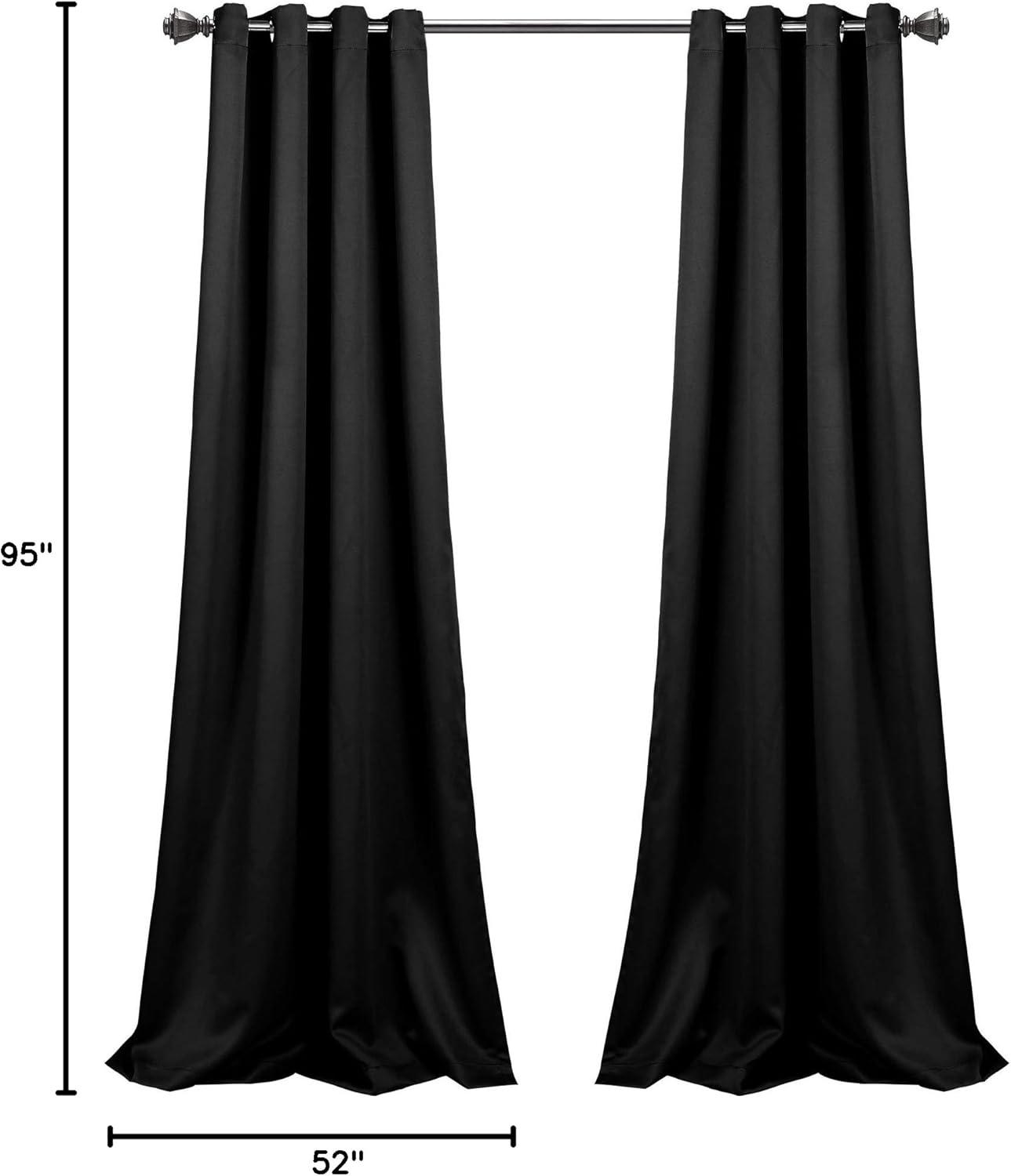 Insulated Polyester Blackout Curtain Pair