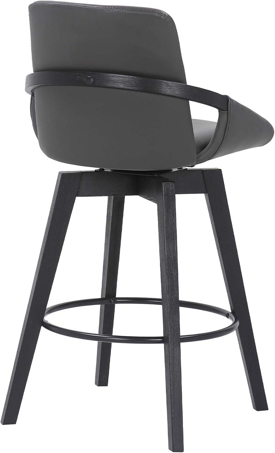 26" Baylor Faux Leather Wood Swivel Counter Barstool - Armen Living