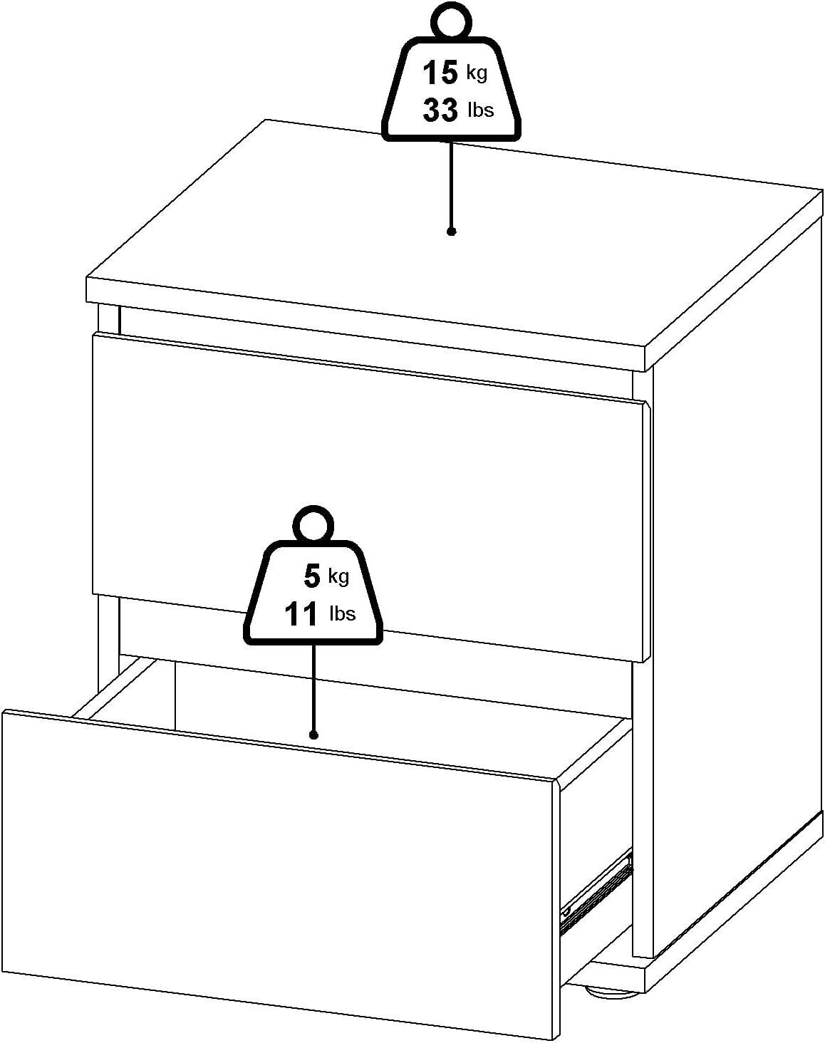 Tvilum, Aurora 2 Drawer Nightstand, White