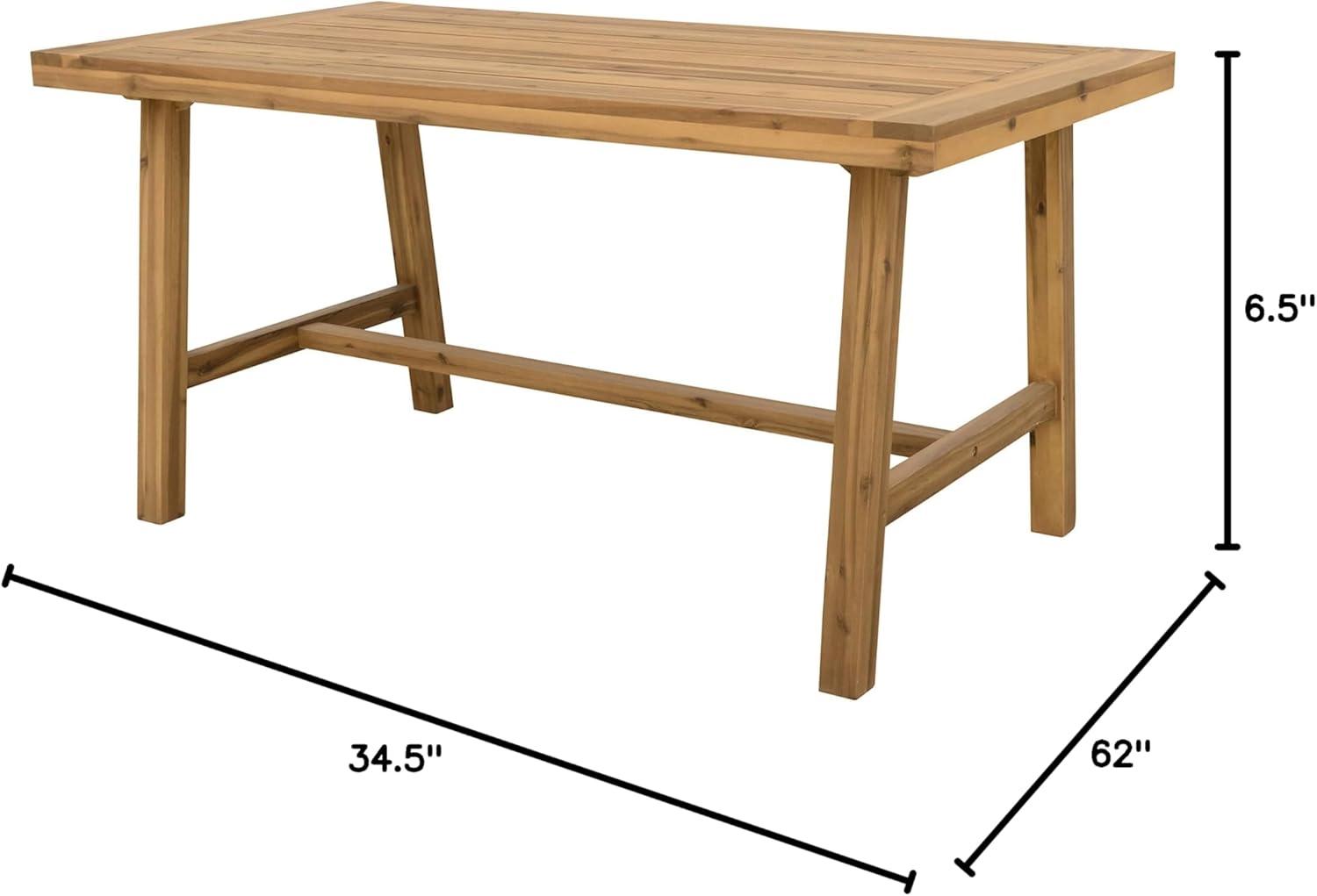 Acacia Wood Teak Finish Outdoor Dining Table