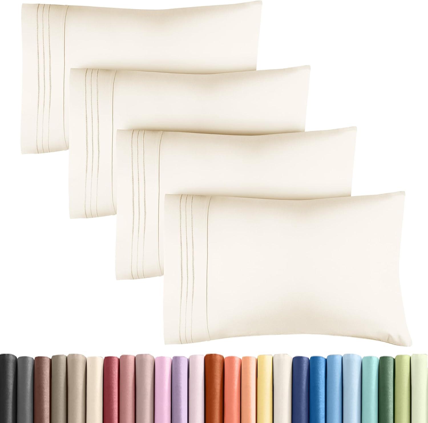 CGK Linens Soft Double Brushed Soft & Cooling Pillowcase - Set of 4