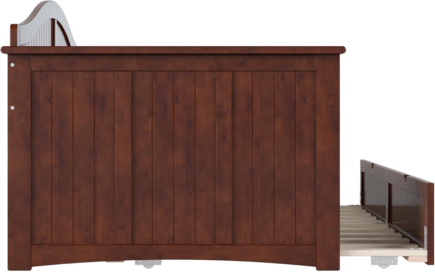 Nantucket Walnut Twin Wood Daybed with Trundle and Drawer