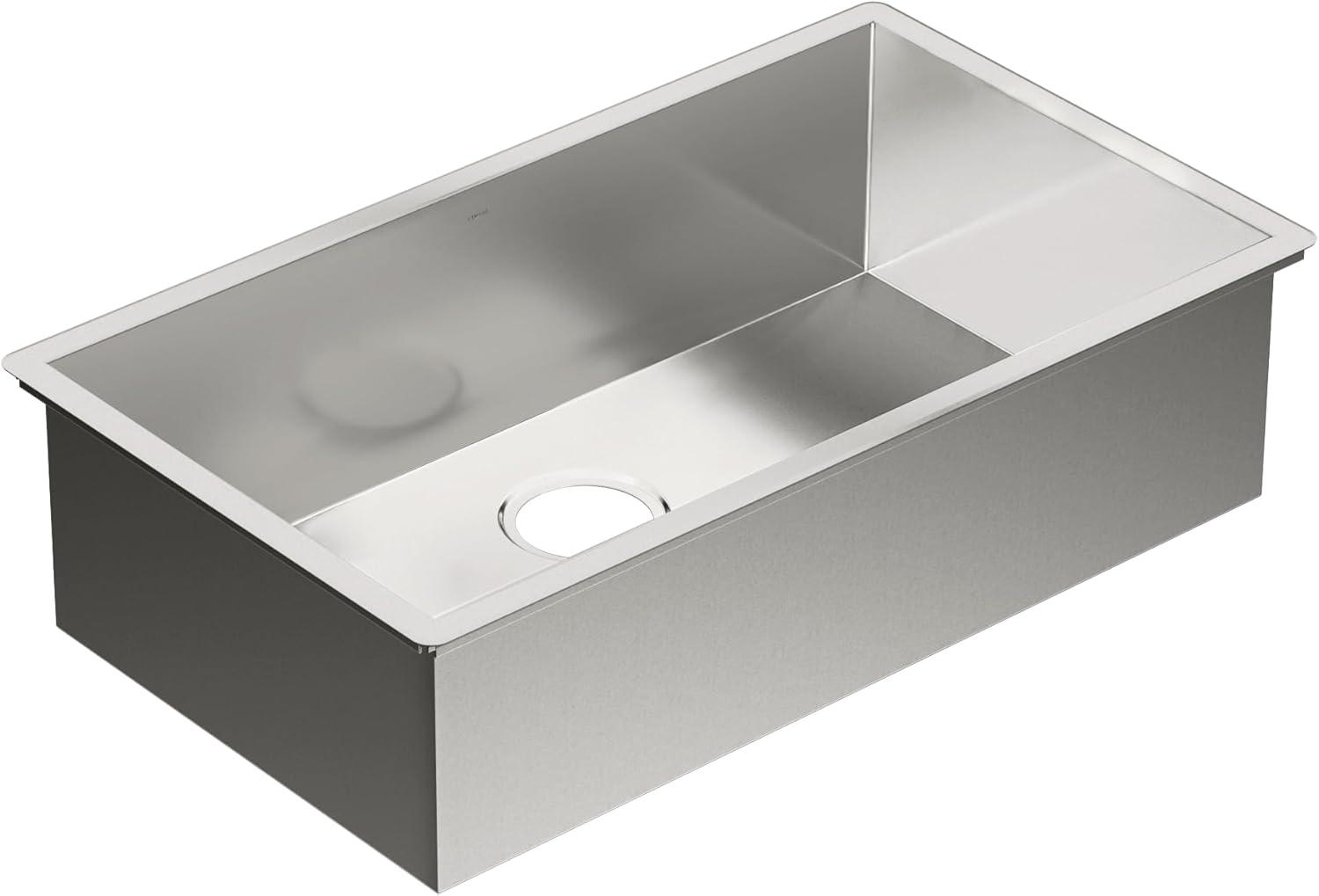 Prep 1800 Series Stainless Steel Undermount 31" x 18" Single Bowl Kitchen Sink