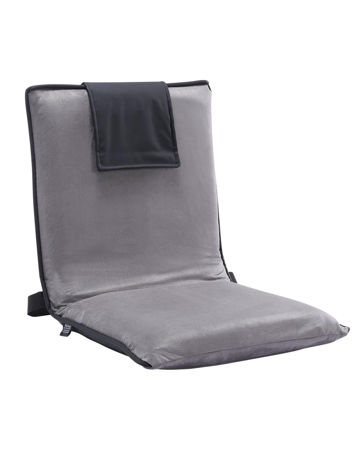 VEVOR Floor Chair, 6-Position Adjustable Meditation Chair with Back Support, Folding Sofa Chair for Reading TV Watching and Gaming, Portable Floor Seat Lounge Sofa Chair for Kids Teens Adults, Gray