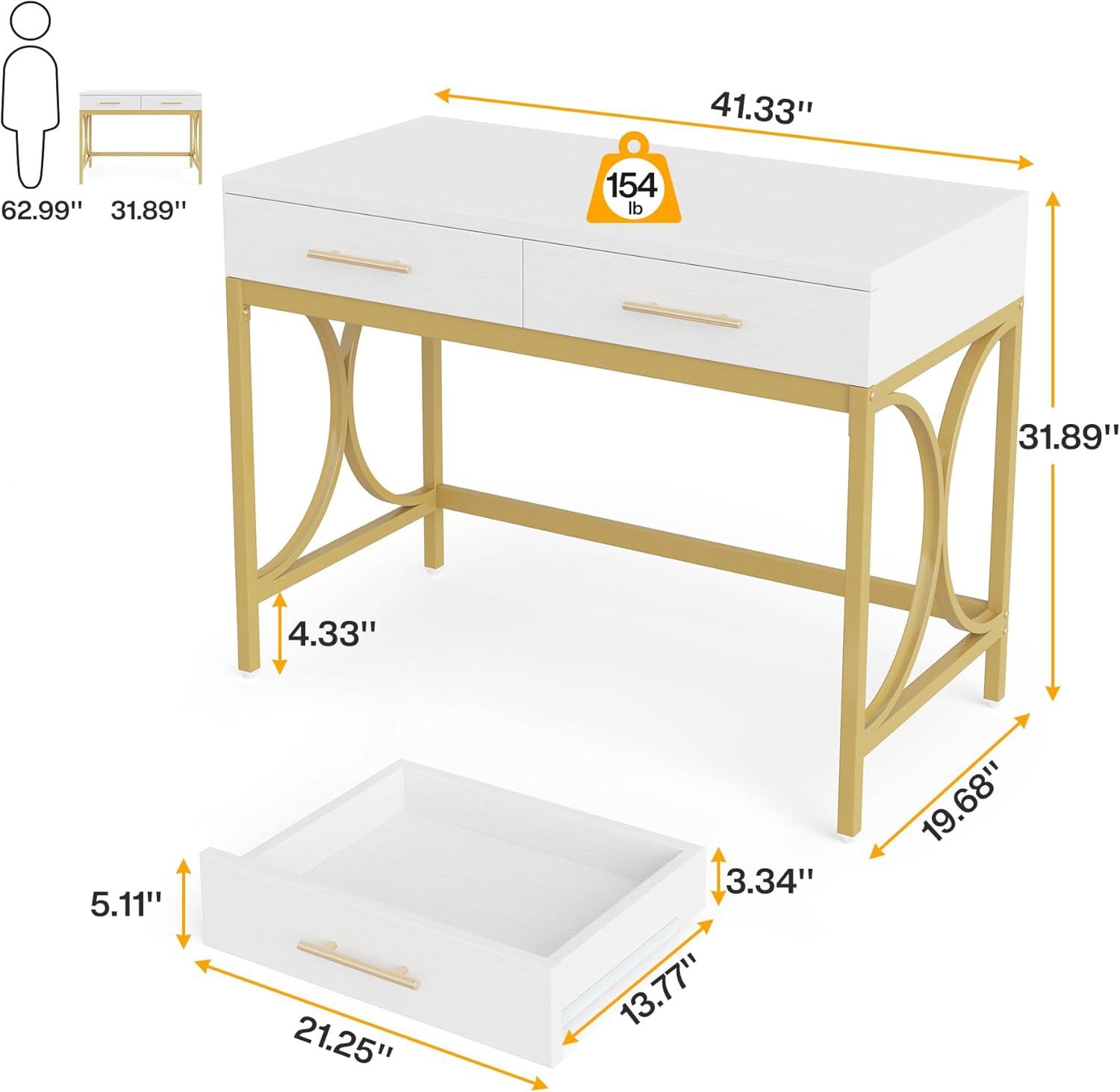 Tribesigns 41" Computer Desk with 2 Drawers