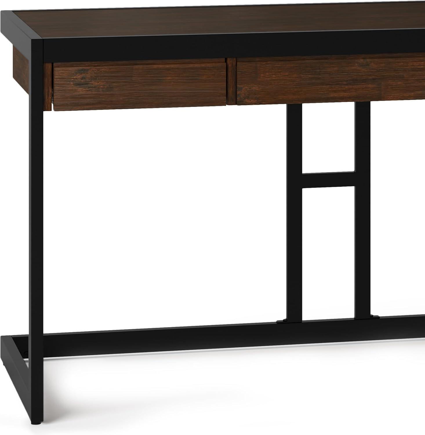 Simpli Home Erina SOLID ACACIA WOOD Desk in Farmhouse Brown