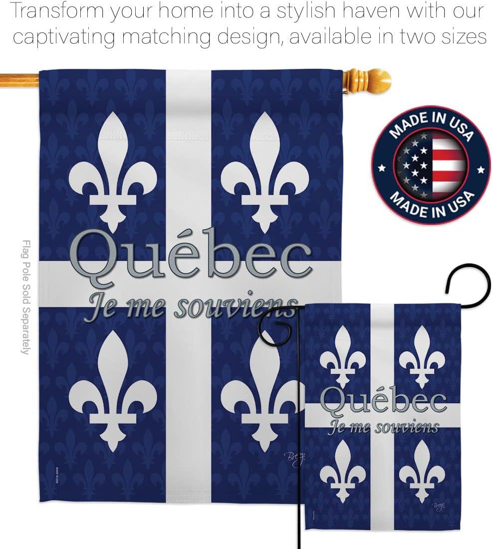 Quebec Garden Flag Canada Provinces 13 X18.5 Double-Sided Yard Banner