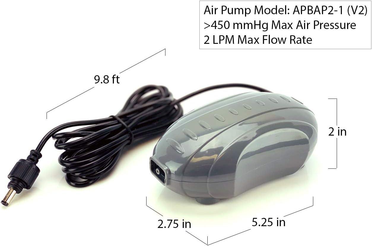 AEO Bomba de Aire con Energía Solar Kit: de una Piedra de Aireación, Bomba de Aire de 2 Lpm y Panel Solar de 1,5 W para Estanques de Peces, Acuicultura, Hidroponía y Burbujas