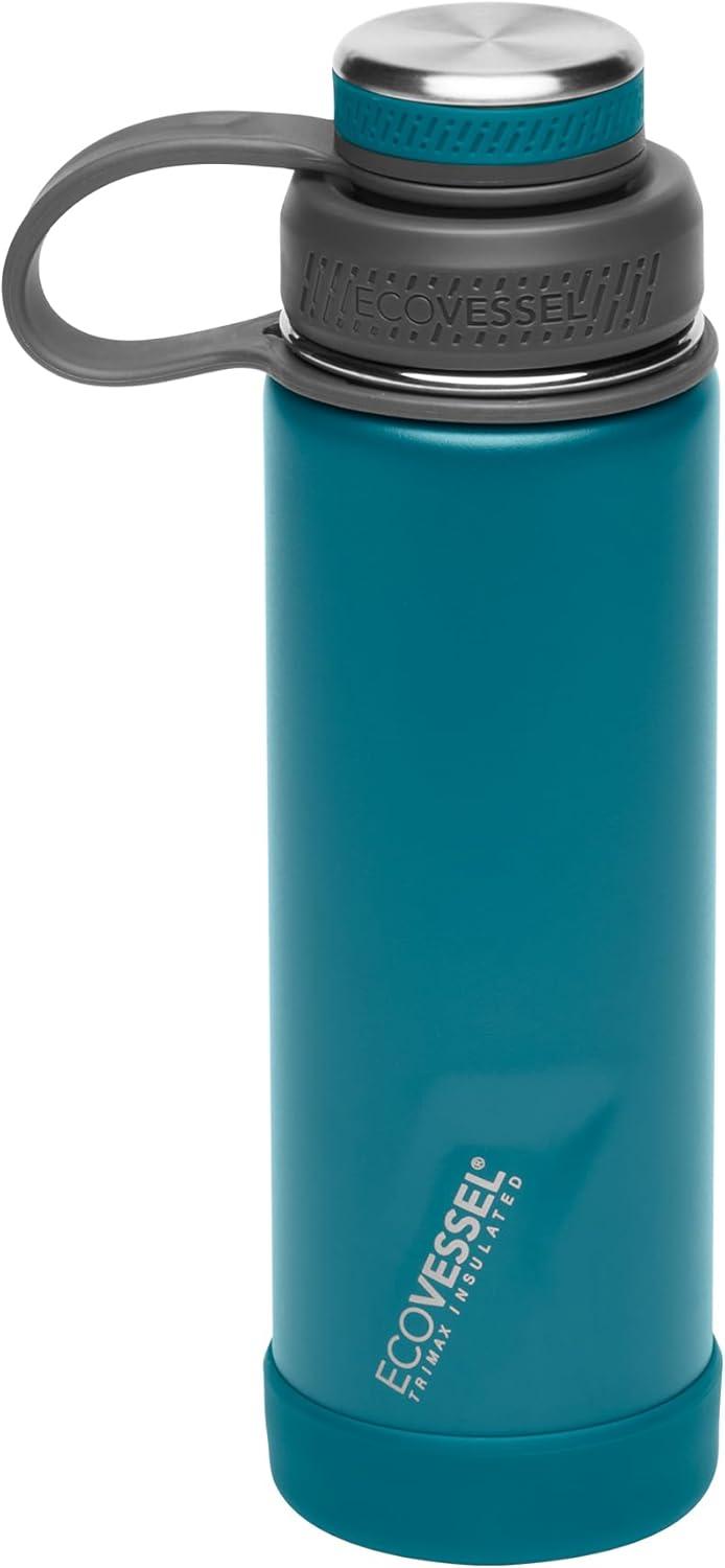 EcoVessel BOULDER TriMax Insulated Stainless Steel Water Bottle - 20oz - Mountain Green