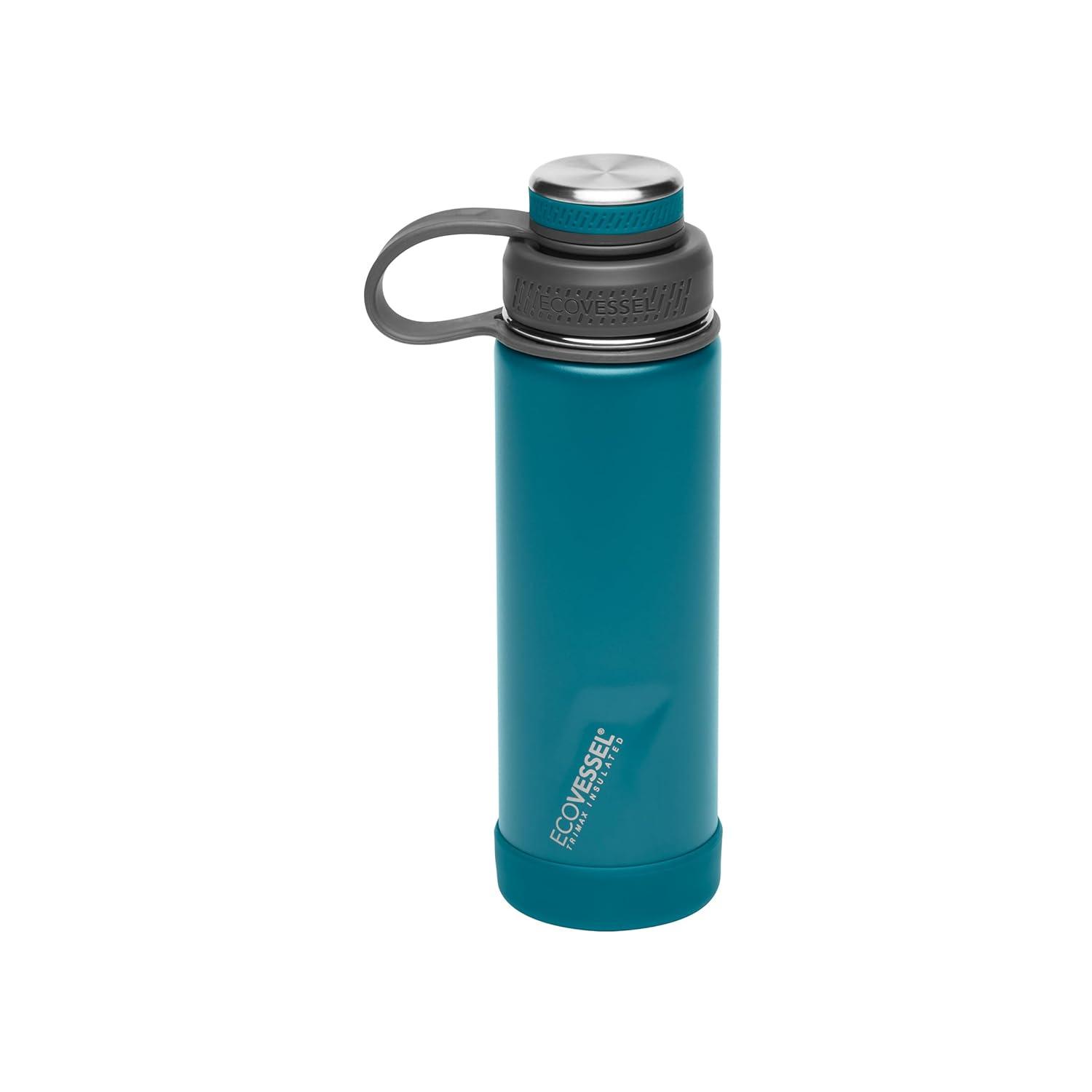 EcoVessel BOULDER TriMax Insulated Stainless Steel Water Bottle - 20oz - Mountain Green